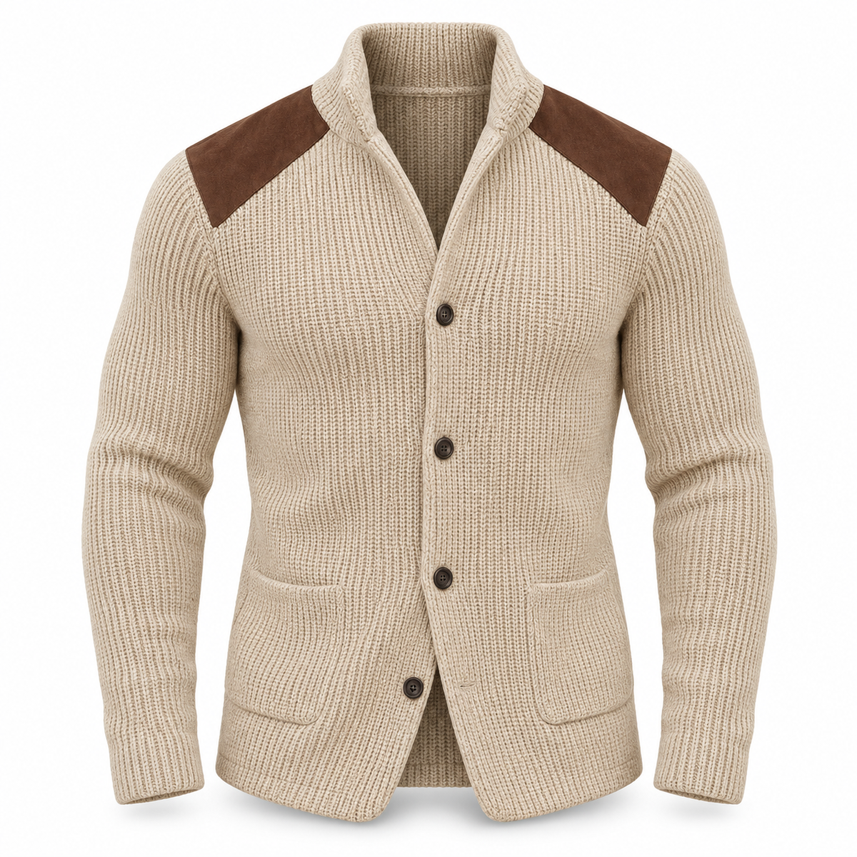 Radcliffe Contrast-Shoulder Knitted Cardigan