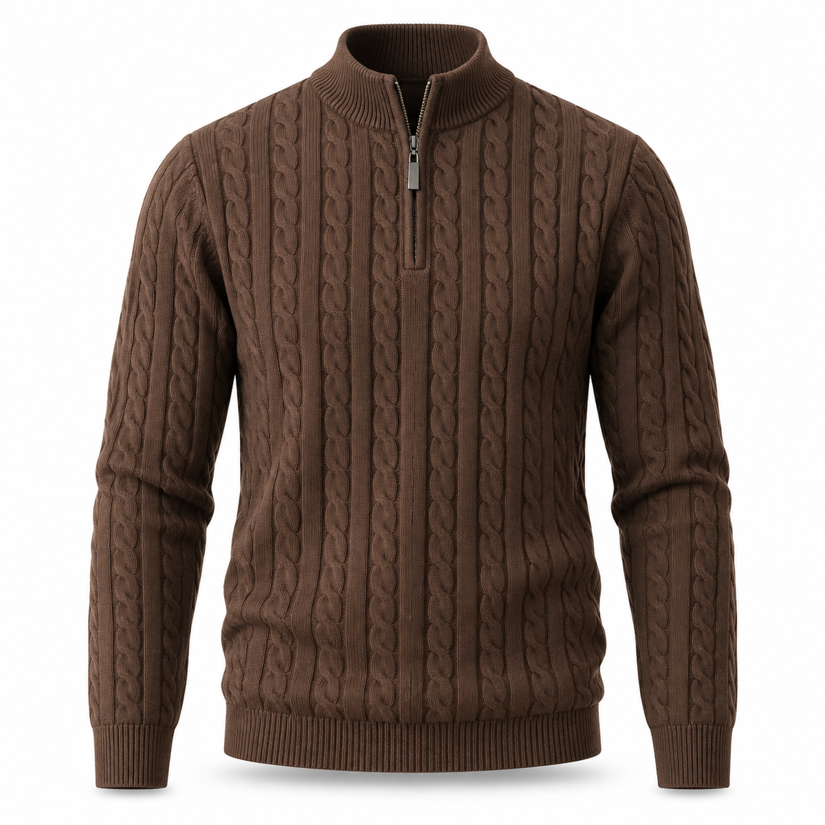 Eversley Cable-Knit Quarter-Zip Jumper