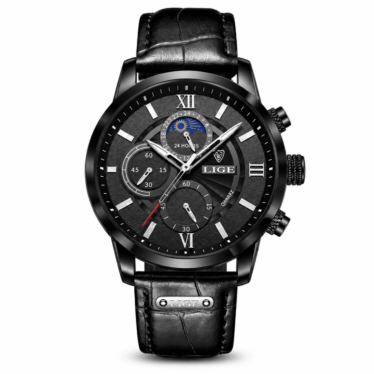 Wycliffe Multi-Dial Leather Strap Watch