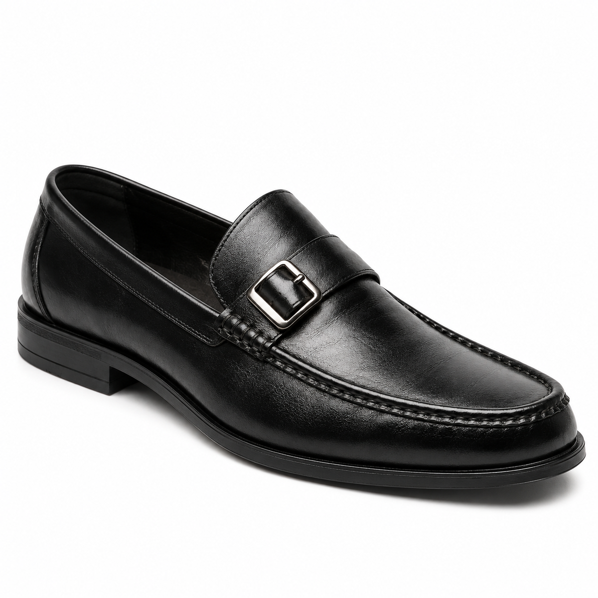 Leather Buckle Loafers