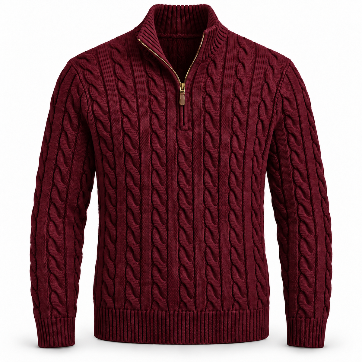Cable-Knit Cotton Quarter-Zip Jumper
