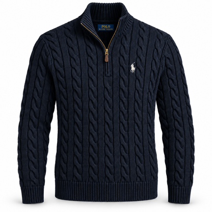 RL Cable-Knit Cotton Quarter-Zip Jumper