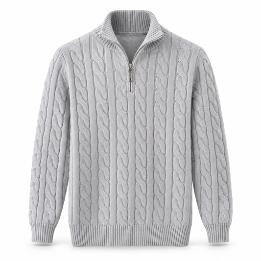Harrington Cable Knit Quarter-Zip Jumper