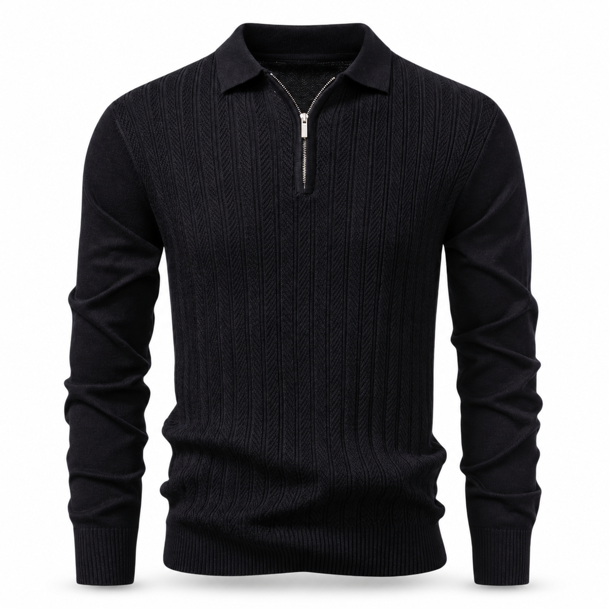 Kingsbridge Textured Quarter-Zip Polo Jumper