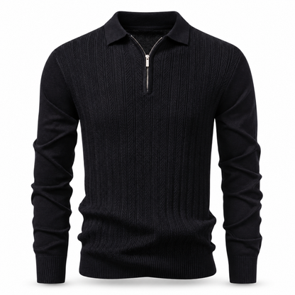 Kingsbridge Textured Quarter-Zip Polo Jumper