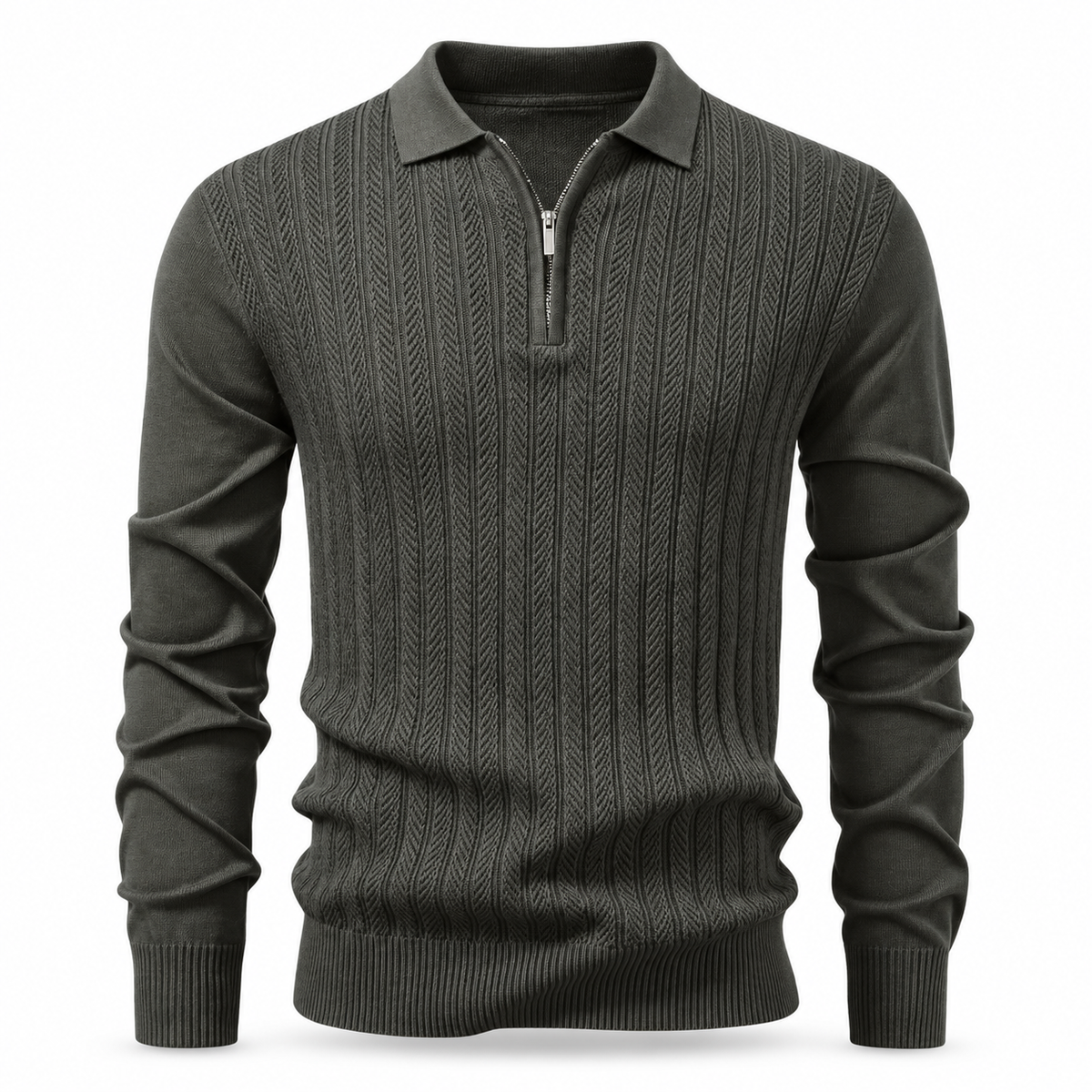 Kingsbridge Textured Quarter-Zip Polo Jumper
