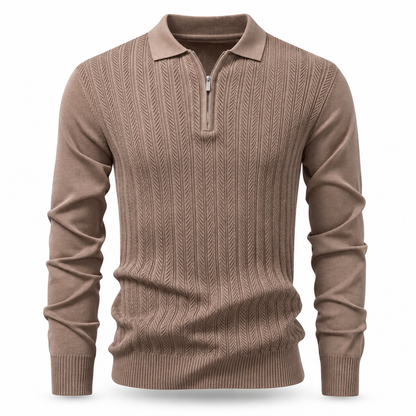 Kingsbridge Textured Quarter-Zip Polo Jumper