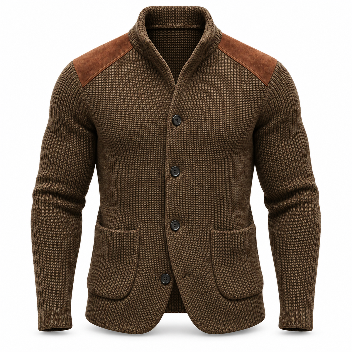 Radcliffe Contrast-Shoulder Knitted Cardigan