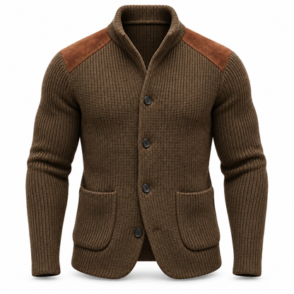 Radcliffe Contrast-Shoulder Knitted Cardigan