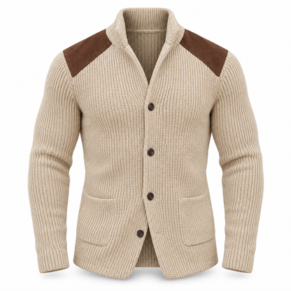 Radcliffe Contrast-Shoulder Knitted Cardigan