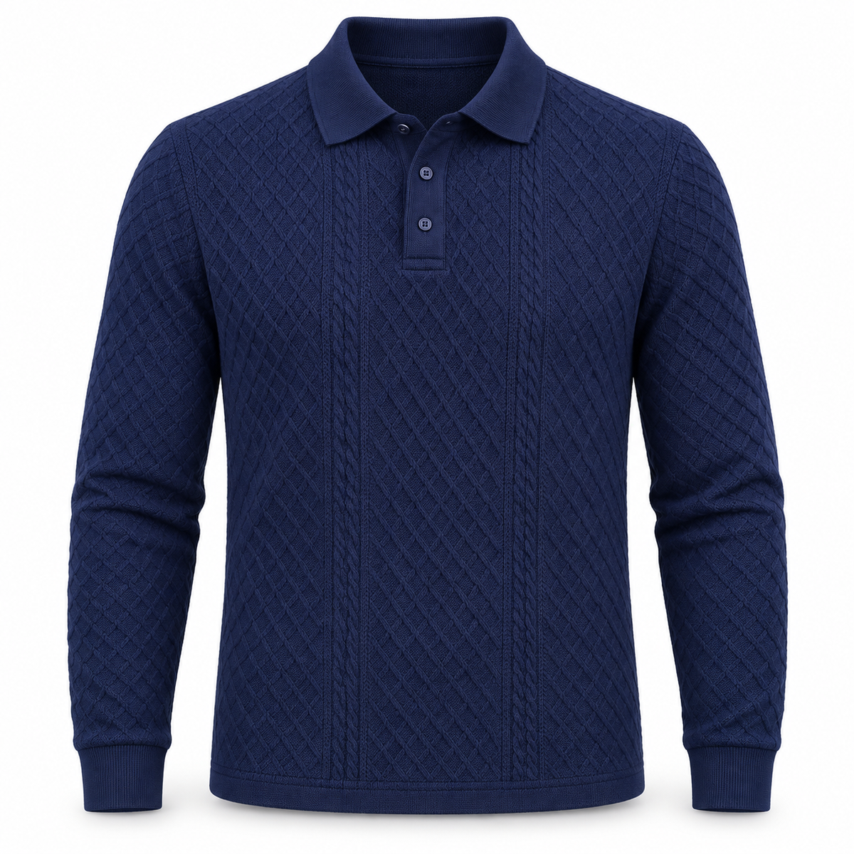 Norwood Textured Knit Polo Jumper