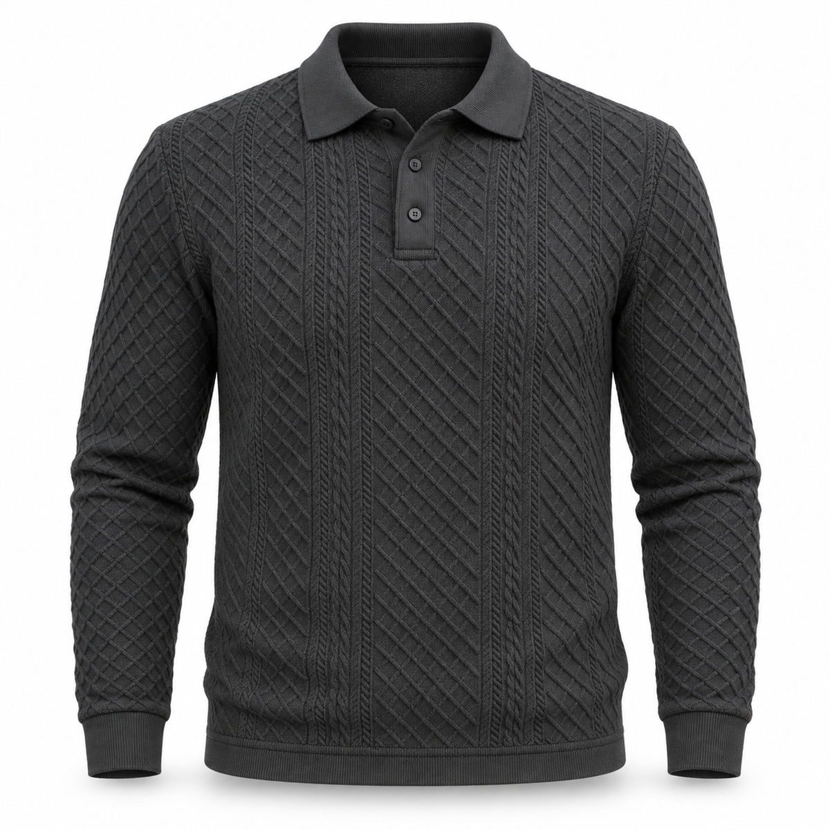 Norwood Textured Knit Polo Jumper