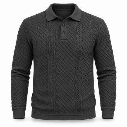 Norwood Textured Knit Polo Jumper