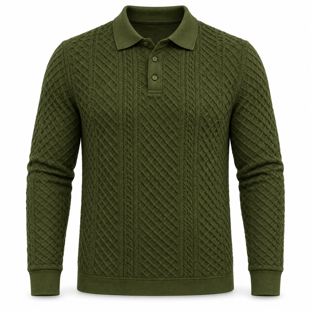 Norwood Textured Knit Polo Jumper