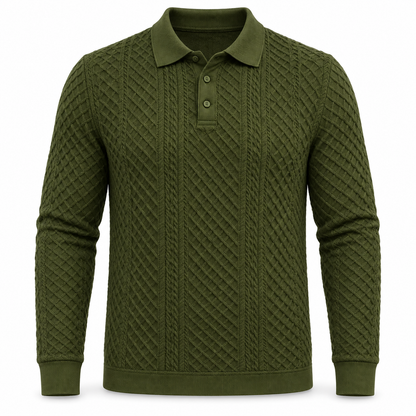 Norwood Textured Knit Polo Jumper