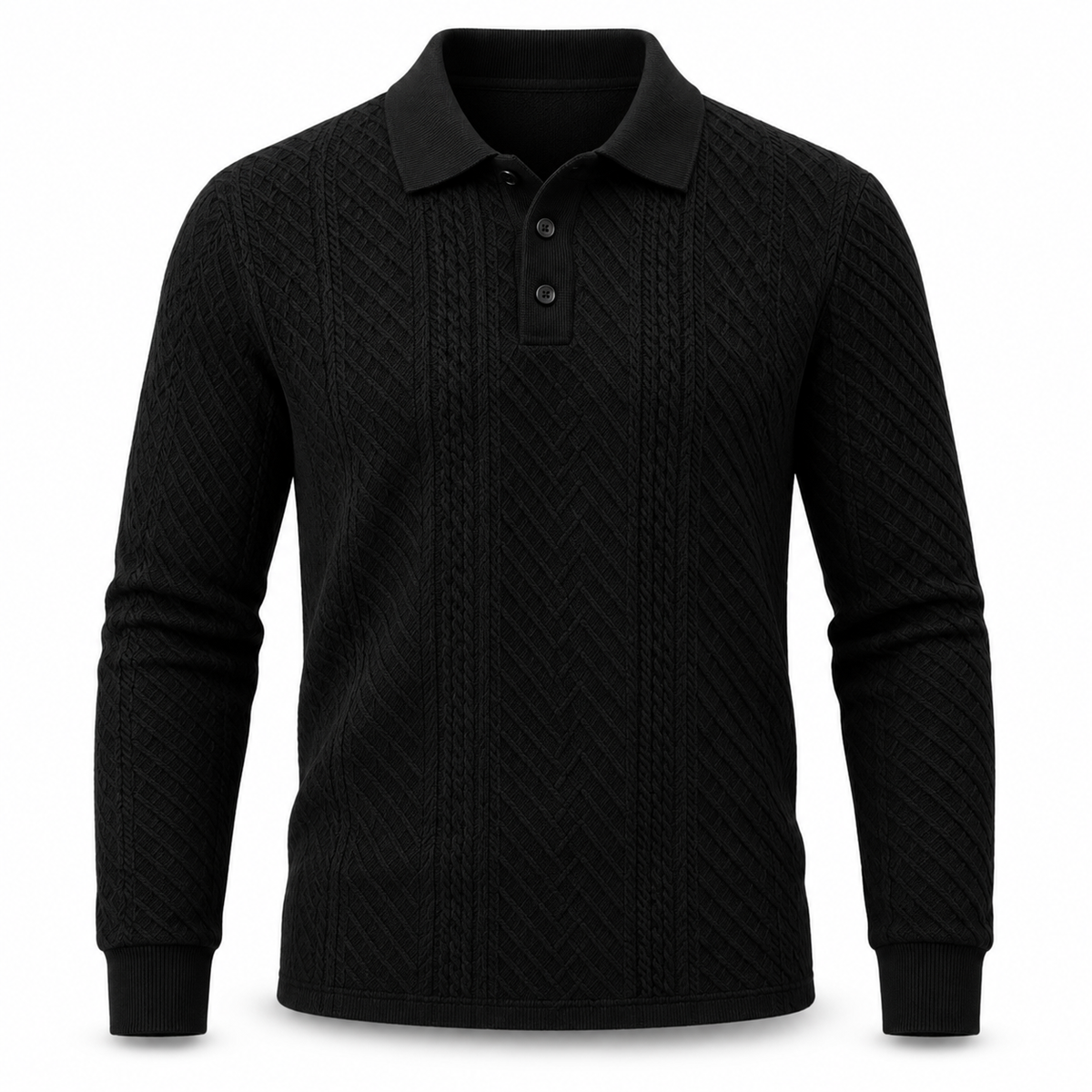 Norwood Textured Knit Polo Jumper