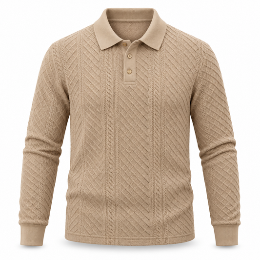 Norwood Textured Knit Polo Jumper