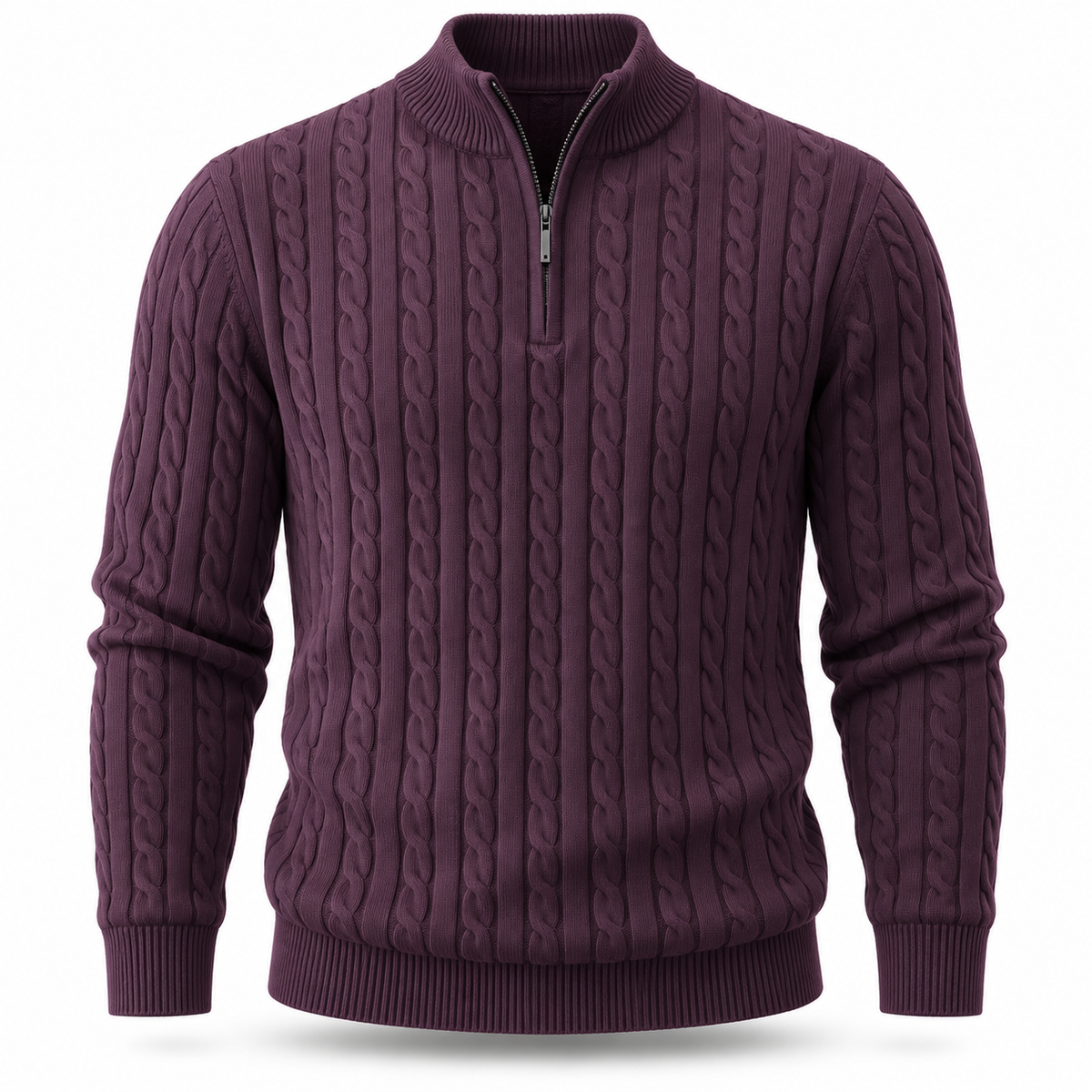 Eversley Cable-Knit Quarter-Zip Jumper