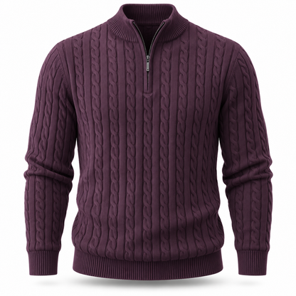 Eversley Cable-Knit Quarter-Zip Jumper