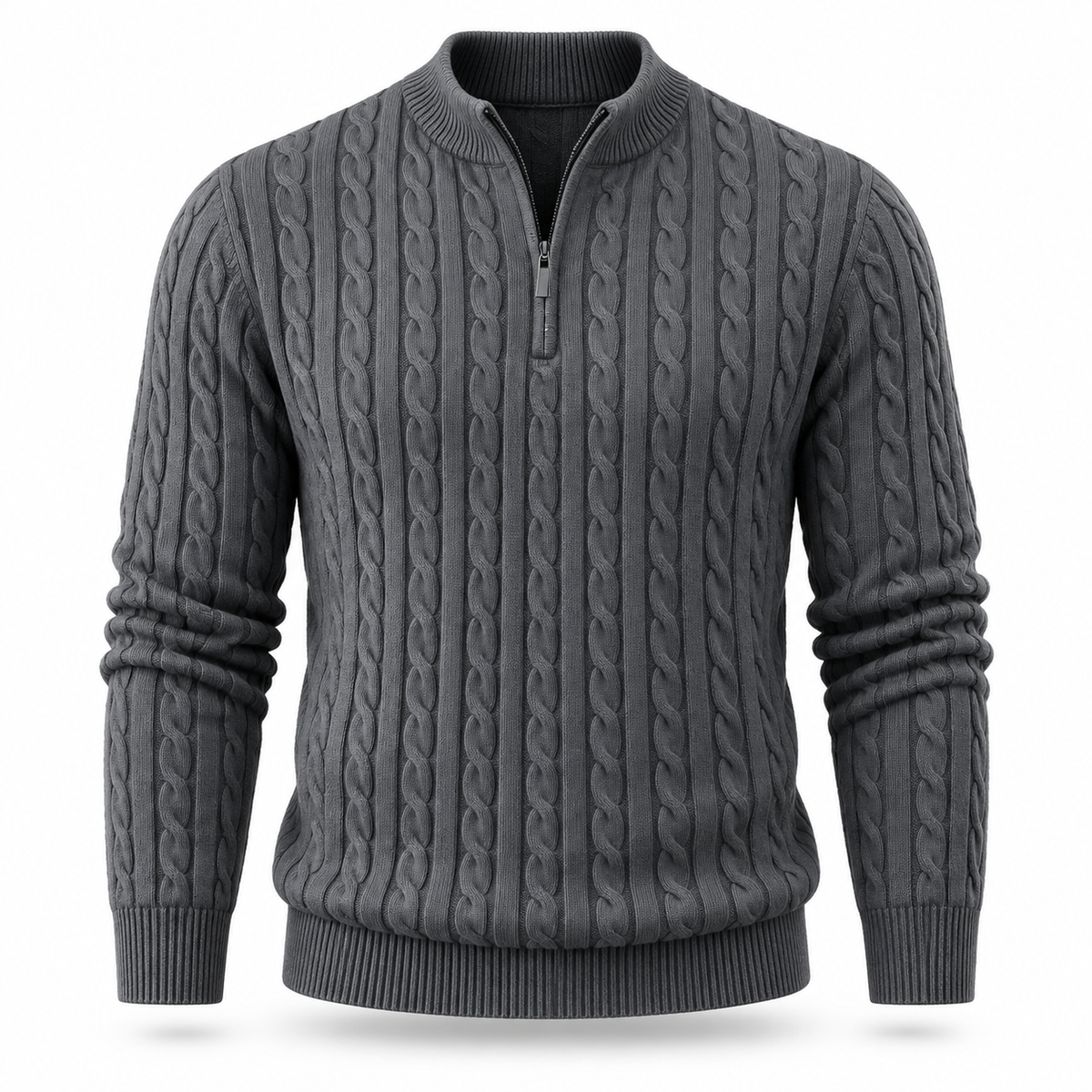 Eversley Cable-Knit Quarter-Zip Jumper