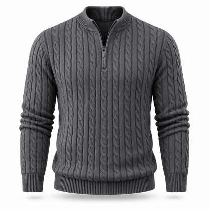 Eversley Cable-Knit Quarter-Zip Jumper