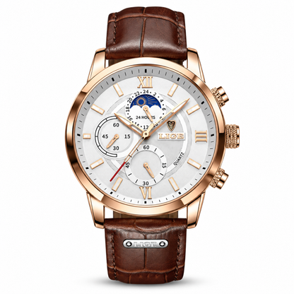 Wycliffe Multi-Dial Leather Strap Watch