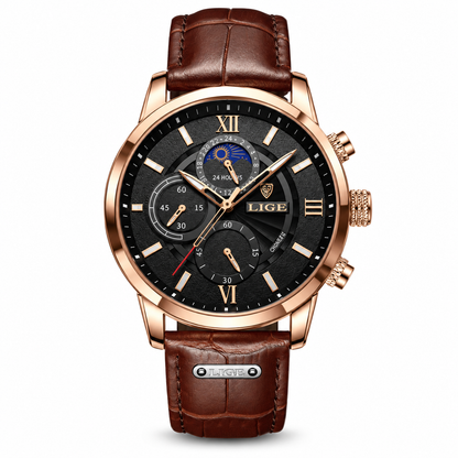 Wycliffe Multi-Dial Leather Strap Watch