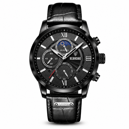 Wycliffe Multi-Dial Leather Strap Watch