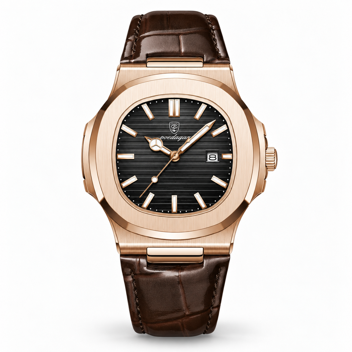 Redbourne Rose-Gold Leather Strap Watch