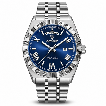 Marlowe Fluted-Bezel Day-Date Watch