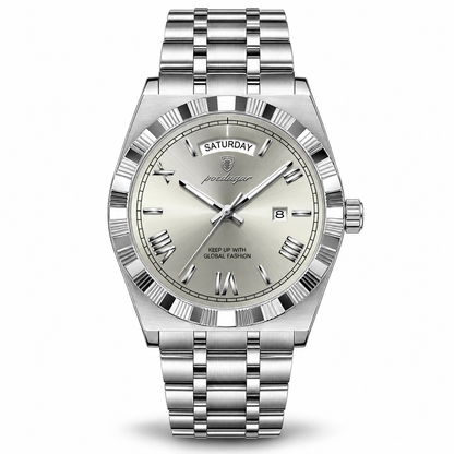 Marlowe Fluted-Bezel Day-Date Watch
