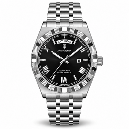 Marlowe Fluted-Bezel Day-Date Watch