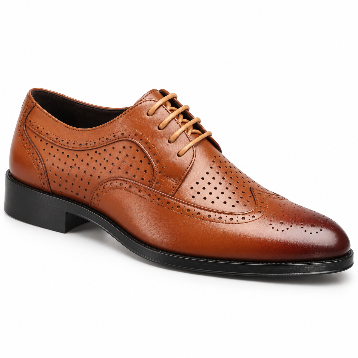 Leather Wingtip Brogue Derby Shoes