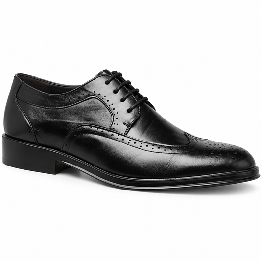 Leather Wingtip Brogue Derby Shoes