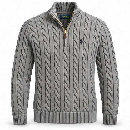 RL Cable-Knit Cotton Quarter-Zip Jumper