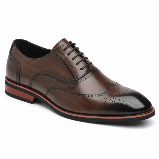 Leather Wingtip Brogue Oxford Shoes