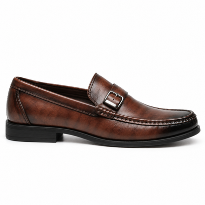 Leather Buckle Loafers