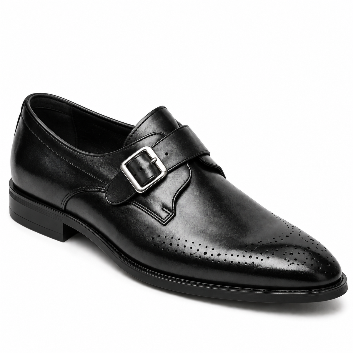 Leather Single Monk Strap Shoes