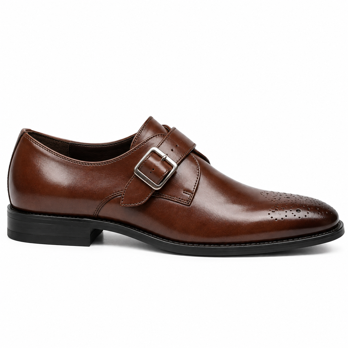 Leather Single Monk Strap Shoes