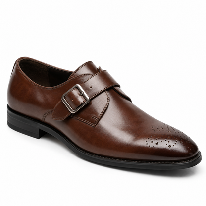Leather Single Monk Strap Shoes