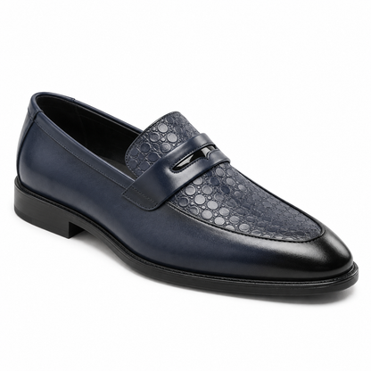 Textured Leather Penny Loafers