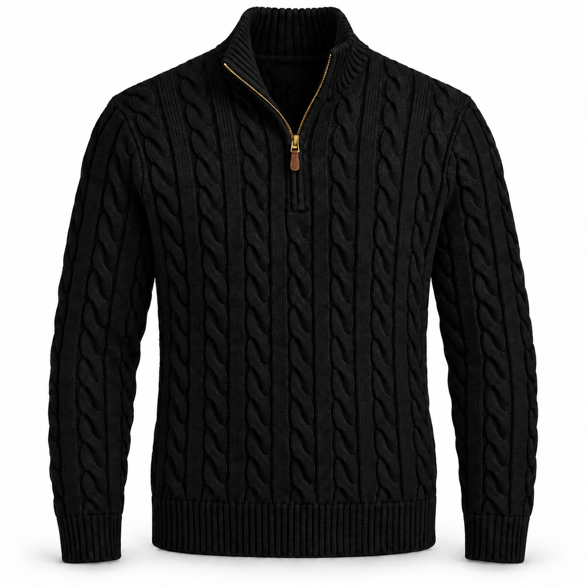Cable-Knit Cotton Quarter-Zip Jumper